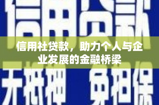 汉阳信用社贷款，助力个人与企业发展的金融桥梁