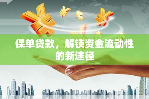 汉阳保单贷款，解锁资金流动性的新途径