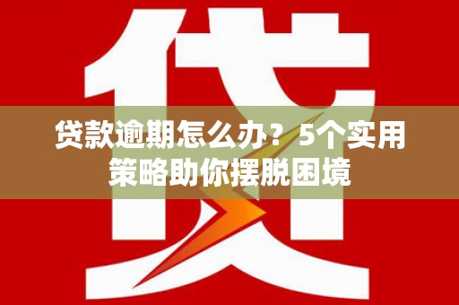 汉阳贷款逾期怎么办？5个实用策略助你摆脱困境