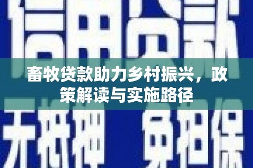 汉阳畜牧贷款助力乡村振兴，政策解读与实施路径