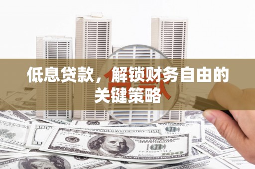汉阳低息贷款，解锁财务自由的关键策略