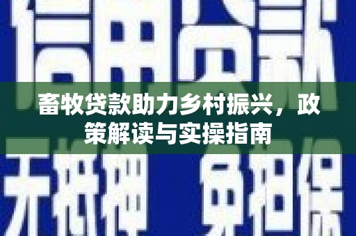 汉阳畜牧贷款助力乡村振兴，政策解读与实操指南