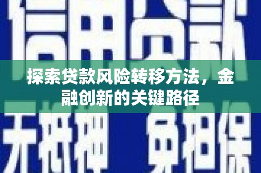 汉阳探索贷款风险转移方法，金融创新的关键路径