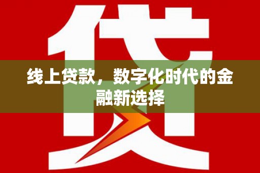 汉阳线上贷款，数字化时代的金融新选择
