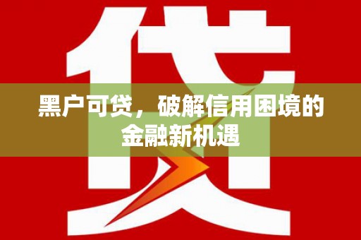 汉阳黑户可贷，破解信用困境的金融新机遇